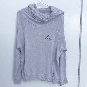 good hYOUman Gray Cowl Neck Hoodie Size M